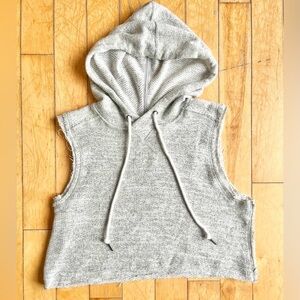 ZYIA Gray Sweatshirt Cropped Sleeveless Hoodie Size XS